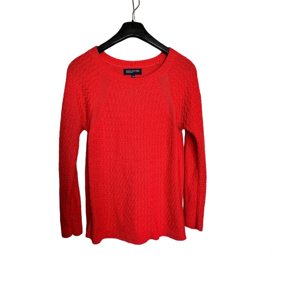 Jones new york Coral Red Cozy Chunky Sweater Large - Picture 3 of 6